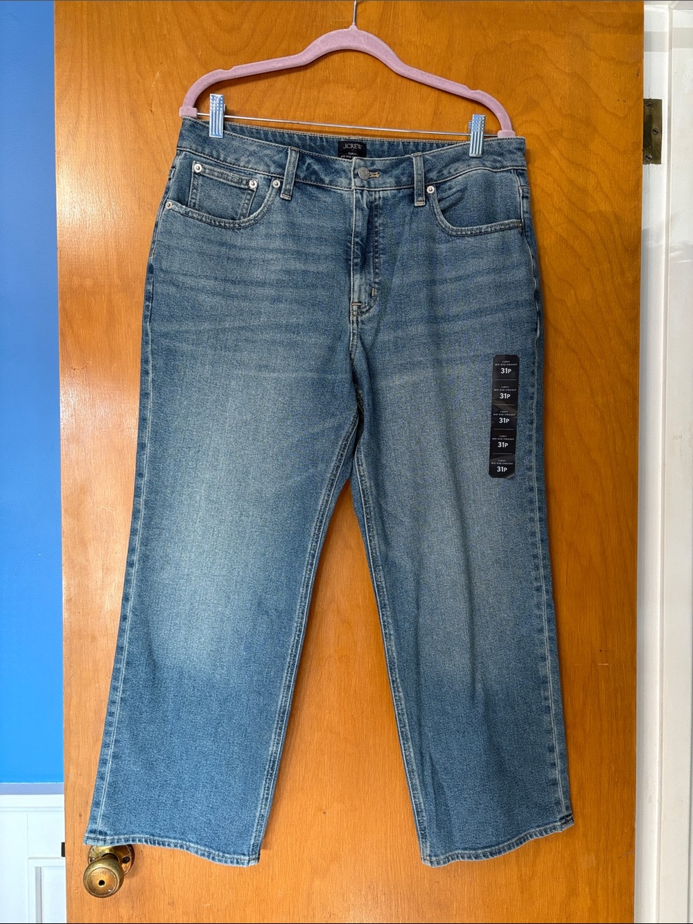 J. Crew Women's Straight Jeans in Medium Blue